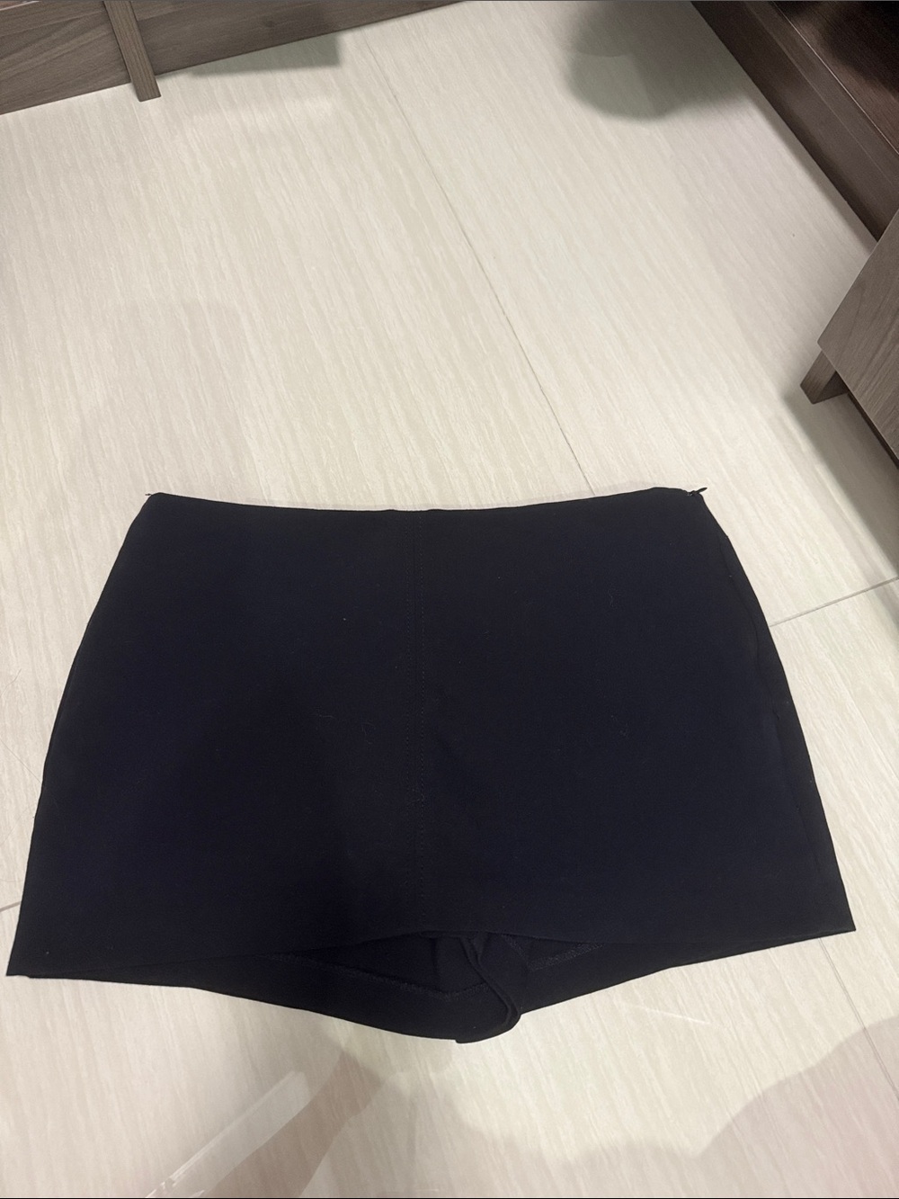 Bershka Black Mini Skort with Hidden Shorts